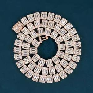 Bijoux Hip Hop moissanite diamant rond 10K or rose chaîne à maillons de tennis pour lui cadeau spécial colliers de fournisseur indien - Product Image 6