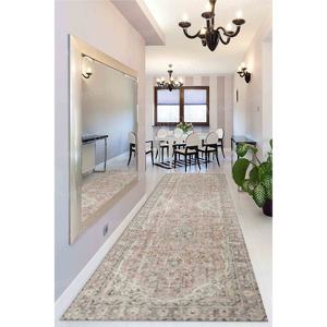 Alfombra con Estampado Floral Suave, Diseño Turco Oushak Decolorado, Antideslizante, Fácil de Limpiar, Alfombra de Terciopelo de Lujo - Product Image 4