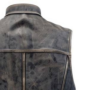 เสื้อเชิ้ตวินเทจสีเทาสีเทาติดกระดุมเม็ดเดียวให้ความอบอุ่นน้ำหนักเบากันน้ำจากโรงงานหนังแท้ - Product Image 3