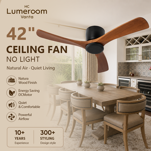 Ventilateur de plafond 42 pouces avec télécommande, en bois massif, à montage encastré, profil bas, sans lumière, pour chambre à coucher, en stock aux États-Unis - Product Image 1