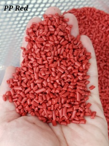 Granulés de plastique PP de qualité rouge à haute apparence Moulage par injection recyclé Qualité supérieure - Product Image 2