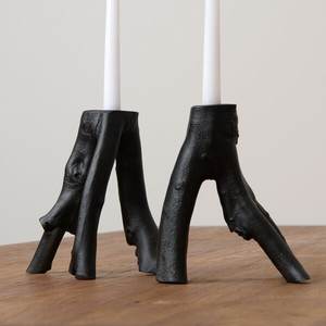 Support de bougie en bois noir de luxe fait à la main avec un design unique pour la maison, l'hôtel, Pâques et Noël, décoratif - Product Image 3