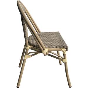 Sedie da Pranzo da Esterno in Stile Francese con Telaio in Alluminio e Rattan Intrecciato Impilabili per Giardino e Patio - Product Image 5