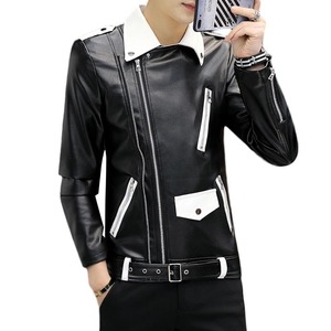 Nueva ropa de calle para hombre, chaquetas de cuero para motocicleta, sombrero desmontable para hombre, chaquetas de cuero con capucha, abrigos de cuero informales de camuflaje 4XL - Product Image 1