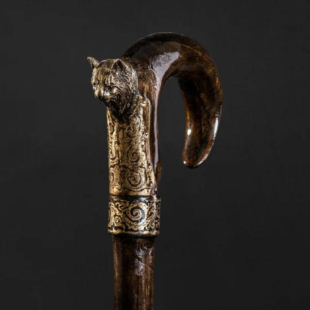 Traditional Handicraft Walking Cane with Brass