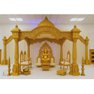 Dôme de mariage indien du sud brillant, mandap professionnel tendance au Royaume-Uni, mandap traditionnel doré, décoration de scène de mariage de rêve aux États-Unis - Product Image 1