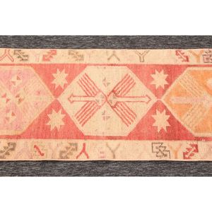 Alfombra Turca de 2x11.8 pies, Alfombra Vintage Roja con Diseño Geométrico - Product Image 5