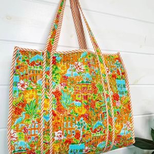 Bolsos Tote Reversibles de Estilo Bohemio, Acolchados, Ligeros, de Algodón, con Correa para el Hombro, Resistentes al Agua, con Cierre de Poliéster, Reutilizables para Uso Diario - Product Image 4