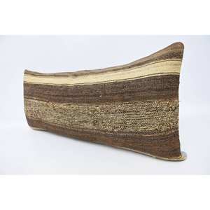 หมอนขนสัตว์ลายขวางสีน้ำตาล16X36นิ้วแบบเรียบง่ายทอลายวินเทจพิมพ์ลายสี่เหลี่ยมสำหรับโซฟาห้องนั่งเล่น18x18คริสต์มาส - Product Image 4