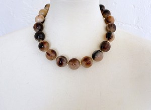 Hand-crafted 20mm Beaded <b>Necklace</b> Buffalo Horn <b>Interlocking</b> Ring Clasp Nautical Style Animal Natural Crafts Christmas New Year - Product Image 2