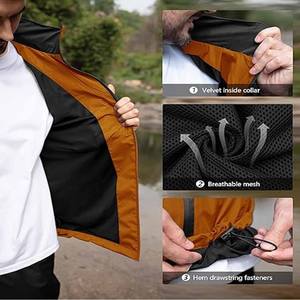 Chaqueta de lluvia impermeable ligera Chaqueta de concha suave Impermeable con capucha para chaqueta de lluvia cortavientos cargada por Dress Sports - Product Image 5