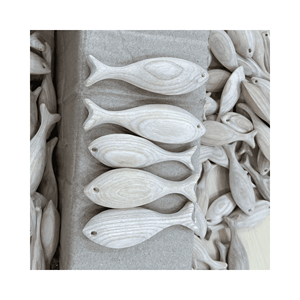 Wooden Fish natural mango <b>wood</b> ornament for living room mantle styling and photo props, coastal craft hand <b>carved</b> in Vietnam - Product Image 6