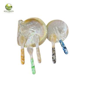 Cucharas de Café de Lujo Hechas a Mano con Incrustaciones de Madreperla, Vajilla de Concha Natural - Product Image 5