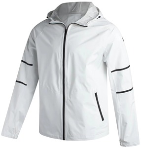 Chubasquero impermeable de secado rápido para hombre 100%, diseño único con estilo de calle alta para uso al aire libre en invierno, chubasquero de Color blanco - Product Image 1