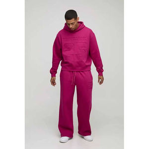 Chándal Deportivo Holgado con Capucha y Estampado en Relieve 25 para Hombre, al por Mayor, de Alta Calidad, 100% Algodón, Hecho en Pakistán - Product Image 4
