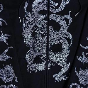 Sudadera con Capucha de Invierno para Hombre, Personalizada con Pedrería Plateada, de Alta Calidad, con Cierre de Cremallera, Transpirable y de Secado Rápido - Product Image 6