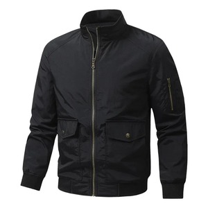 Chaqueta Bomber Casual para Hombre, con Cierre, Lavada, Cuello Alto, Multibolsillos, Impermeable, Transpirable, Reversible, Cortavientos, Talla Grande - Product Image 4