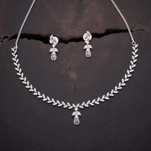 Zircon Necklace 151381 Elegant <b>Wedding</b> <b>Accessory</b> with Dazzling Zircon Stones - Product Image 1