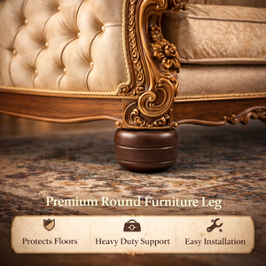 Low Profile Turned Wooden Furniture Leg Natural Top Solid Wood Sofa Bed <b>Cabinet</b> Table Leg OEM Custom Factory - Product Image 6