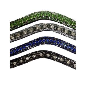 Cintas para la Frente de Cuero Ligero de Alta Calidad Rub International para Equitación, Diseño Deportivo Novedoso con Cristales, Personalizables en Todos los Tamaños - Product Image 1