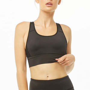 Nouveau modèle Soutien-gorge de sport pour femmes grande taille personnalisé tissu extensible col rond rembourré soutien-gorge de sport à séchage rapide pour le soutien de l'entraînement - Product Image 1