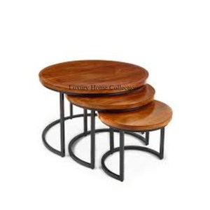 Anidación de servicio hecho a mano con estilo antiguo y mesa auxiliar de aluminio fundido última llegada Color dorado brillante pulido aspecto admirable - Product Image 4