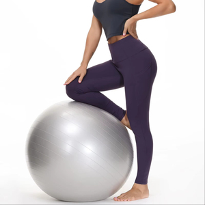 Leggings de yoga respirants et absorbant la transpiration pour femmes, couleur unie, pour la remise en forme, la salle de sport et l'entraînement - Product Image 1