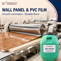 Émulsion polymère VAE flexible GW-102HN pour matériaux plastiques, laminage de feuilles métalliques et panneaux décoratifs en PVC