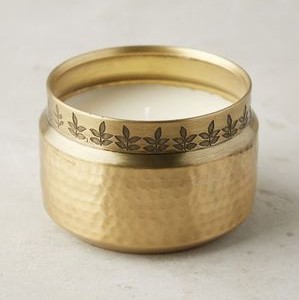 Copper Plated Metal Decorative Oval Shaped With Lines Design Candle <b>Jar</b> Home Decor Table Top - Product Image 3