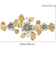 Magnifique sculpture murale suspendue en métal moderne à motif de feuille de Ginkgo, faite à la main, décoration d'intérieur, anniversaire de mariage, Pâques, Diwali