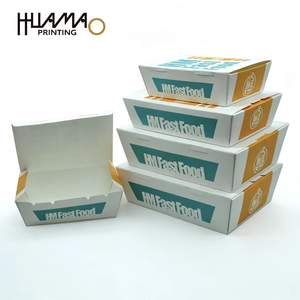 Boîte alimentaire pliable en papier avec logo personnalisé, emballage alimentaire de qualité alimentaire pour hamburgers, sandwichs, poulet frit et frites - Product Image 3