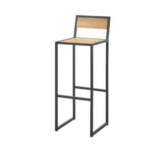 Tabouret de bar avec assise en bois, chaise de bar avec artisanat en bois massif et en métal, chaises de salon, tables de bar, chaises d'hôtel pour hôtel - Product Image 6