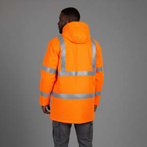 Chaquetas de Trabajo de Construcción, Fluorescentes, Amarillas y Negras, Impermeables, Reflectantes, para Hombre, con Capucha, para Invierno - Product Image 6
