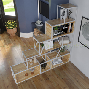 Rubber Wood Ladder <b>Shelf</b> 180x34x180cm for Home Decor KTB68054 - Product Image 2