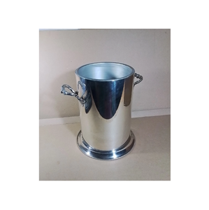 <b>Metal</b> Wine Chiller Bottle Storage and Organization Silver Color Shiny Polished Aluminum Wine Bucket - Product Image 1