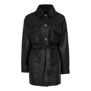 Chaqueta de Invierno Elegante, Transpirable, Entallada y Larga de Cuero Genuino, Diseño Único, Superventas para Mujer - Product Image 1