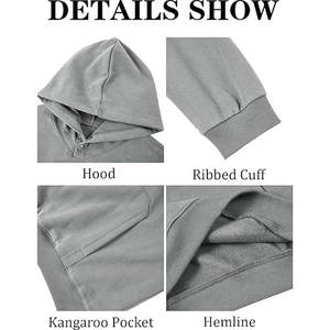 เสื้อฮู้ดผ้าฝ้าย60% และ40% ีเอสเตอร์มีกระเป๋าแบบสวมหัวมีกระเป๋าจิงโจ้2กระเป๋าใส่สบายเสื้อฮู้ดสำหรับผู้ชายและผู้หญิง - Product Image 5