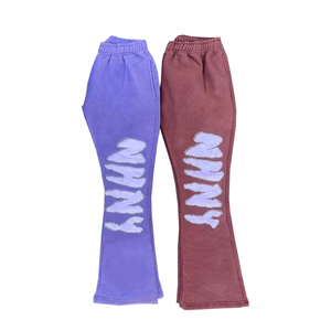 Venta al por mayor chándales para hombres Puff impresión pulóver sudaderas con capucha casuales con forro polar cálido pantalones de chándal con logotipo personalizado y diseño - Product Image 4