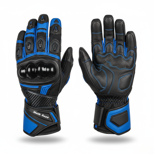 Gants de moto en cuir de luxe Malik Raza, faible MOQ, essai, marque personnalisée, étiquette privée OEM - Product Image 2