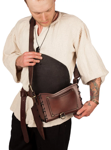 Andracor Practical Shoulder <b>Bag</b> for Hikers and Adventurers Handcrafted Approx. 3.5 mm for Martial Arts Wear-Taekwondo - Product Image 4