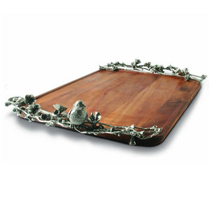 Bandeja de Servir Decorativa Hecha a Mano de Metal, Latón y Madera con Contenedor de Joyería de Diseño Premium de Lujo en Negro - Product Image 4