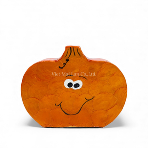 Figura de Calabaza de Halloween Única de Nácar Natural, Decoración Hecha a Mano para Mesa, Decoración Espeluznante para el Hogar de Vietnam - Product Image 1
