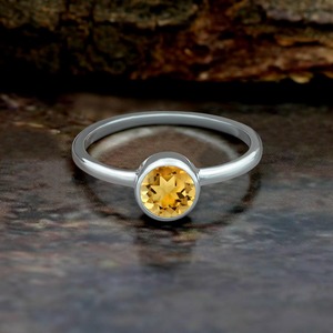 Natural <b>Citrine</b> Ring Handmade 925 Solid Sterling Silver Yellow Color Round Shape 925 Silver Stamped Handmade Silver <b>Jewelry</b> Ring - Product Image 4