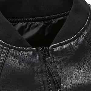 Vente chaude Nouvelle mode Veste en cuir coupe-vent d'hiver pour hommes avec col montant Vêtements pour hommes - Product Image 6