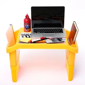 折叠式便携式儿童笔记本电脑桌早餐桌托盘，带额外的书籍储物空间塑料材料