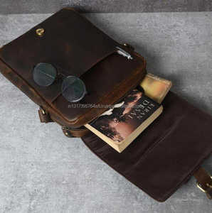 2023 nouveau Design luxe Style occidental sac véritable pleine fleur marron foncé Crunch cuir fait à la main pour les filles - Product Image 4