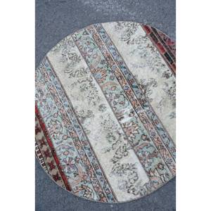 Classique Beige Bleu Vintage Tapis Turc 3.6X3.6 pieds Laine Matériel Latex Support pour Adolescents Style pour Couloir Grande Surface Classique - Product Image 5