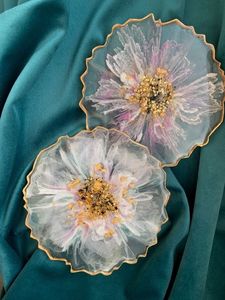 DURCISSEUR fait à la main de luxe sous-verres en résine tampons carrés de couleur personnalisables pour ensemble de table de tapis de cuisine meilleur prix - Product Image 2