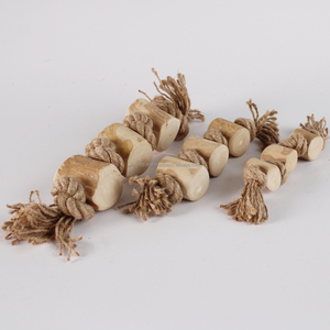 Coffee Wood Triple Chew Log Dog <b>Toy</b> Made with Durable Hemp Rope, <b>Interactive</b> Wooden Chew <b>for</b> Training Play and Energy Control - Product Image 1