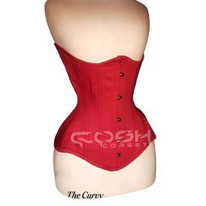 Fashion Wear Red Cotton Corset for Waist Training Body Shaping Shapewear With <b>Tight</b> Back Laced Up - Product Image 1